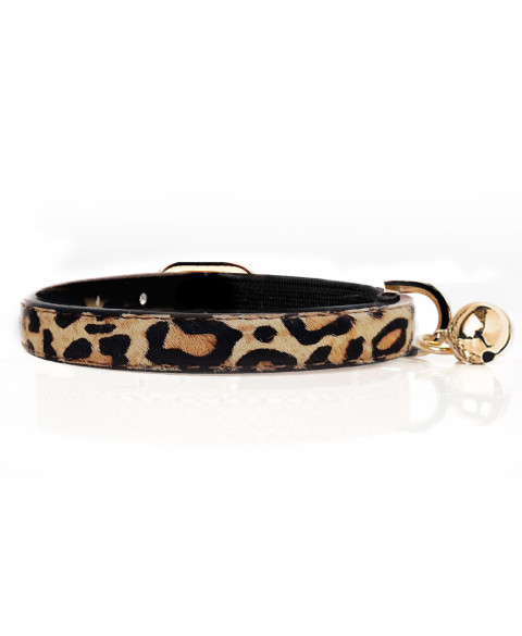 Cat Leather Collar Leopard Design