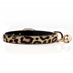 Cat collar in Leopard leather - Milk&Pepper