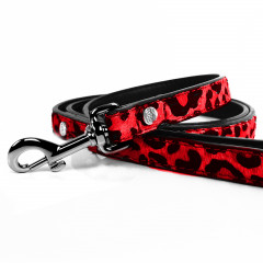 Red leopard leash for dogs - Milk&Pepper